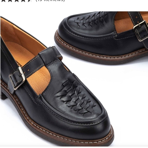 PIKOLINOS Black Leather Buckle Loafers Size 38 - Picture 3 of 9